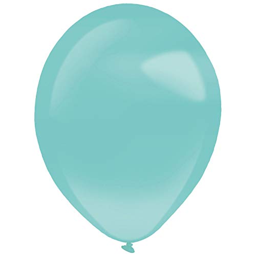 Amscan 9905416 - Latexballons Pearl Robin`s Egg Blue, 50 Stück, Durchmesser circa 27,5 cm, Luftballons von amscan