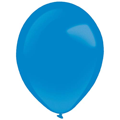 Amscan 9905461 - Latexballons Metallic Bright Royal Blue, 50 Stück, Durchmesser circa 35 cm, Luftballons von amscan