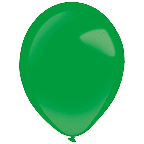 Amscan 9905464 - Latexballons Metallic Festive Green, 50 Stück, Durchmesser circa 35 cm, Luftballons von amscan