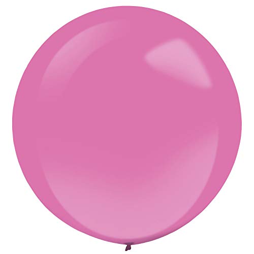 Amscan 9905486 - 4 Latexballons Crystal, circa 61 cm, Rosa, Geburtstag, Heliumballon von amscan