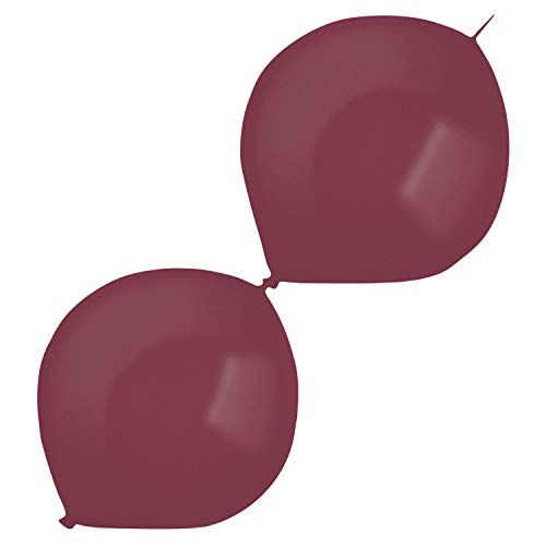 Amscan 9905674 - 50 Latexballons Decorator Metallic E-Link Burgundy 30 cm / 12", Luftballon, Girlande, Ballonbogen von amscan