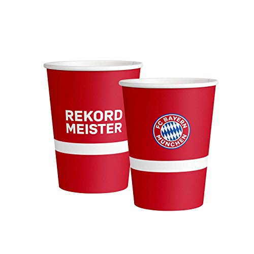 Amscan 9906507 - FC Bayern München Trinkbecher, 8 Stück, 250 ml, Papier, Fanclub, Fußball, Party, Einweggeschirr, Gläser, Tischdeko von amscan
