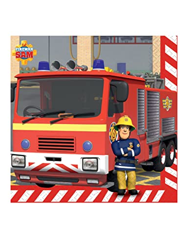 Amscan 9912960 - Servietten Fireman Sam - 16 Stk. - 33 x 33 cm von amscan