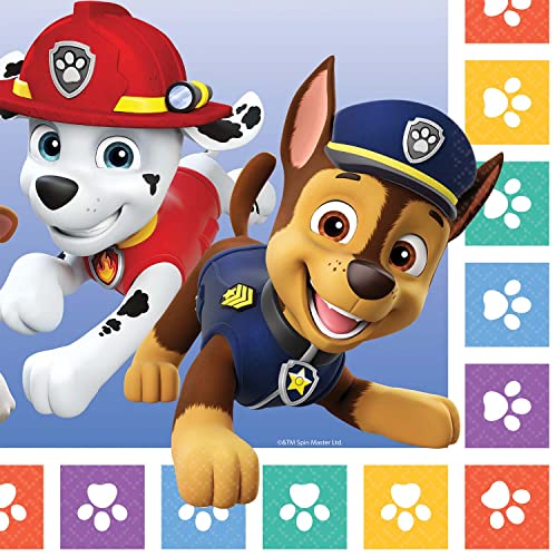 Amscan 9914237 - Servietten Paw Patrol - 16 Stk. - 33 x 33 cm, Mittel von amscan