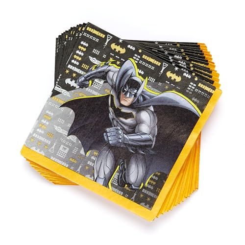 Amscan 9915091 Papierservietten, Batman, 16 Stück, 33 x 33 cm von amscan