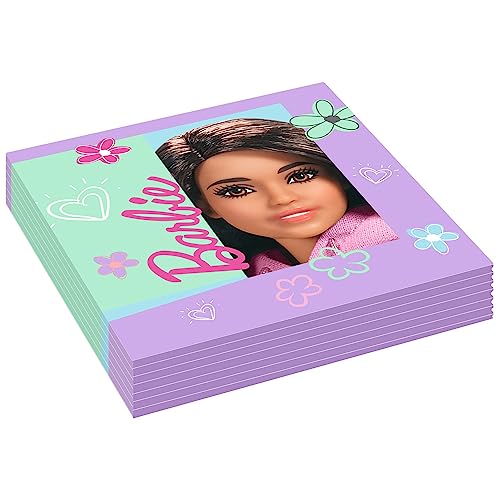 Amscan 9915483 – Offiziell lizenzierte Barbie Sweet Life Lunch-Servietten – 8 Stück von amscan