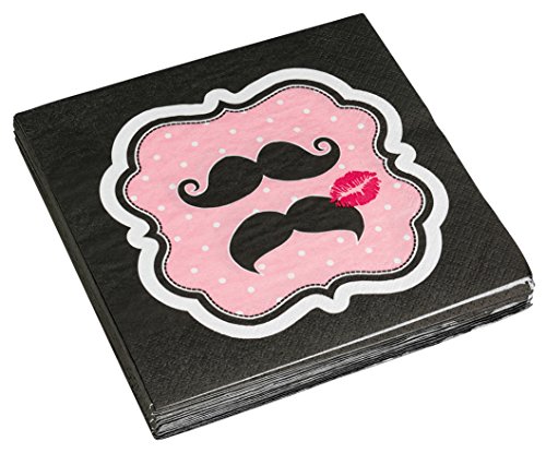 amscan - 998545-20 Servietten Moustache - 33 x 33 cm von amscan