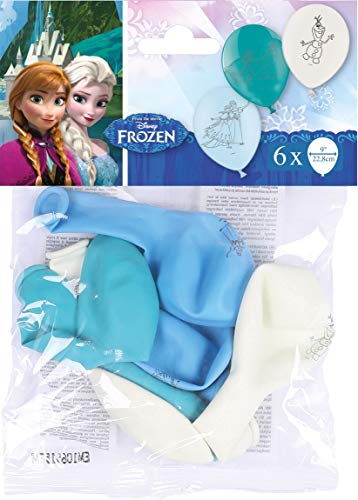 Amscan 999231 - Latexballons Frozen, 6 Stück, Eiskönigin, Luftballons von Disney