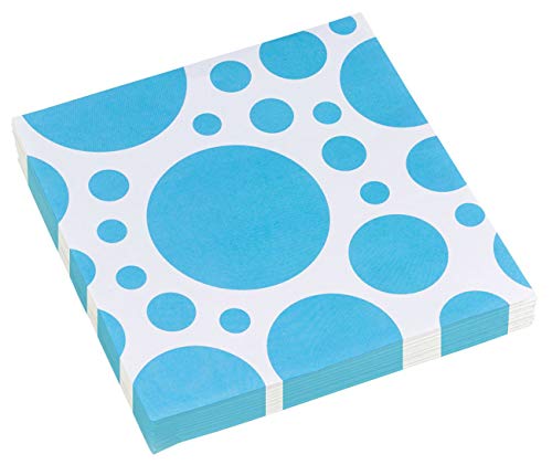 Amscan 999505 - Servietten Caribbean Blue Dots, 33 x 33 cm, 20 Stück, Party von amscan