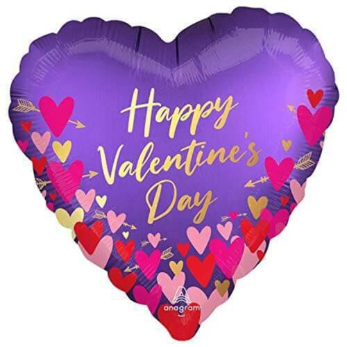 Amscan Anagram 4226601 – Happy Valentine's Day Satin Luxe Herzen & Pfeile Folienballon – 45,7 cm von amscan