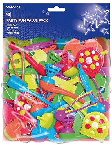 Amscan INT397212 - Partygeschenke-Set Party Fun Plastik 48-teilig, Geschirr von amscan