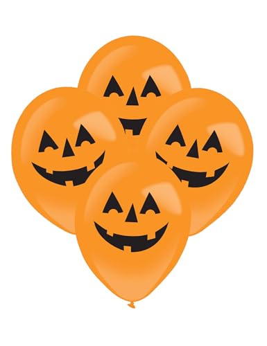 Amscan LED Ballons Kürbisse Halloween Deko 4 Stück orange-schwarz von amscan