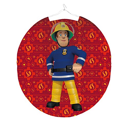 Amscan Lampion Feuerwehrmann Sam 23cm Party-Deko Laterne Tisch-Deko Kinder-Geburtstag von amscan