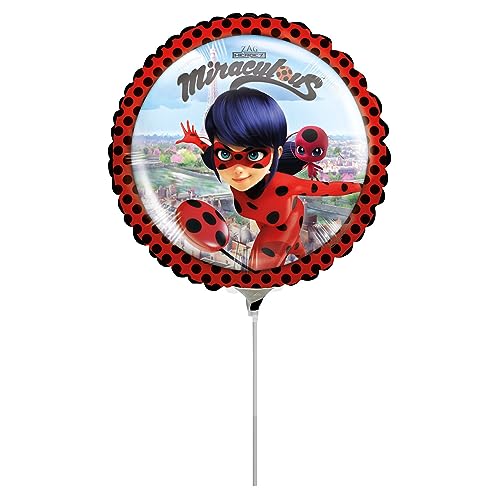 Anagram - Foil 9"-23 cm Ladybug-Miraculous-Si Luftpumpe, mehrfarbig, 7A3779309 von amscan