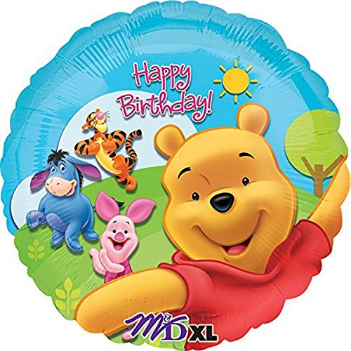 Standard Puuh & Freunde Sunny Birthday Folienballon S60 verpackt, 18", Gelb von amscan