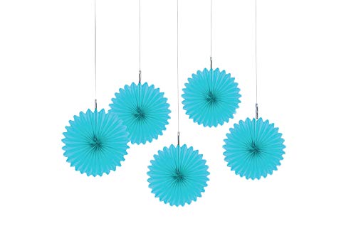 Caribbean Blue Paper Fans 15cm /5 von amscan