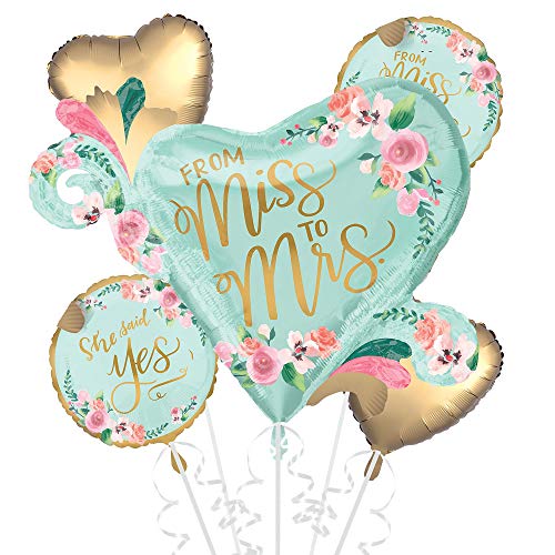 Amscan 3869401 - Folienballons Bouquet from Miss to Mrs, Hochzeit, Dekoration von amscan