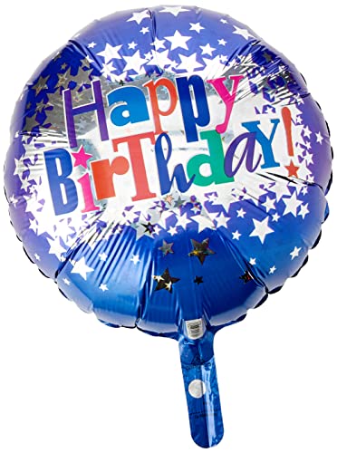 amscan 2448201 Happy Birthday Bright Stars Standard HX Folie Ballons, Mehrfarbig von amscan