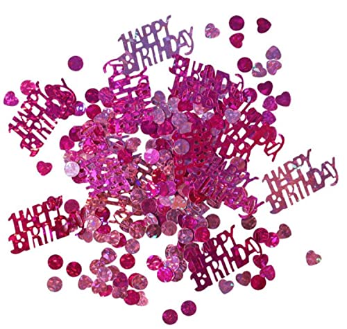 Konfetti: Streudeko, ?Happy Birthday?, pink, 15 g von amscan