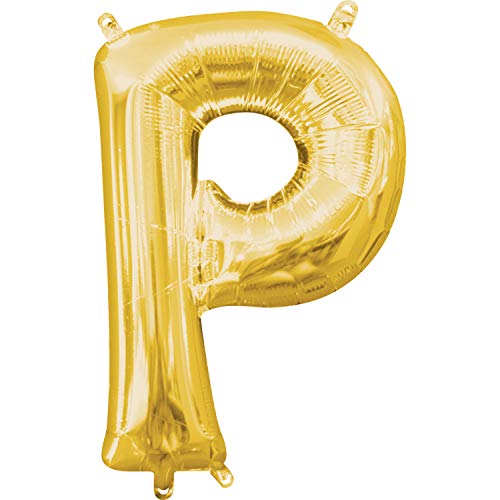 Letter P Gold Minishape Foil Balloons 16"/"40cm A04 von amscan