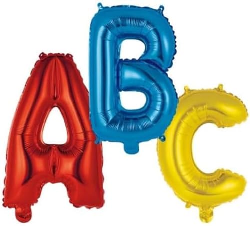 Mini Letter ABC Set SchulstartFolienballon N16 verpackt 30 cm x 40 cm Mehrfarbig von amscan