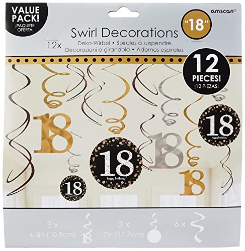 Adult Gold 18th Celebration Swirl Decorations von amscan