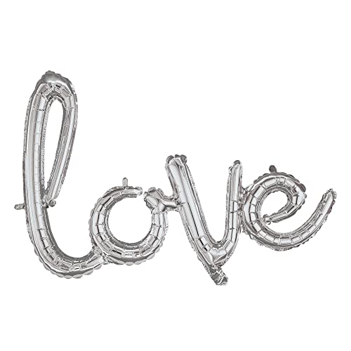 Amscan 3669511 - Script Wort `Love` Silber, Luftballon von amscan