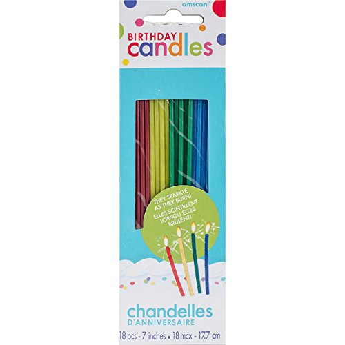 Sparkling Birthday Candles 17" 12/Pkg-Assorted Colors von amscan