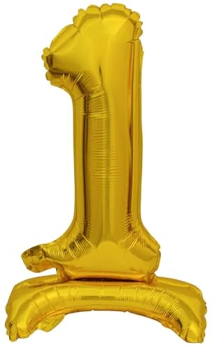 Stehballon * Zahl 1 - Goldfarben * als Deko für Geburtstag und Party | 38cm, für Luft | Zahlen Kindergeburtstag Partydeko Ballon Luftballon Stehballon * Zahl 1 - Goldfarben * als Deko für Geburtstag und Party | 38cm, für Luft | Zahlen Kindergeburtstag Partydeko Ballon Luftballon von amscan