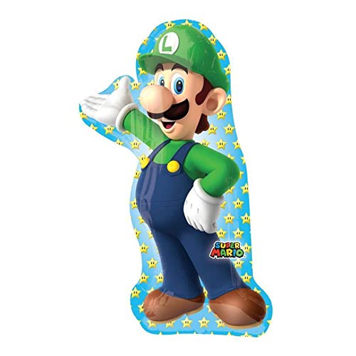 Super Mario Luigi SuperShape Foil Balloons 20"/50cm w x 38"/96cm h von amscan