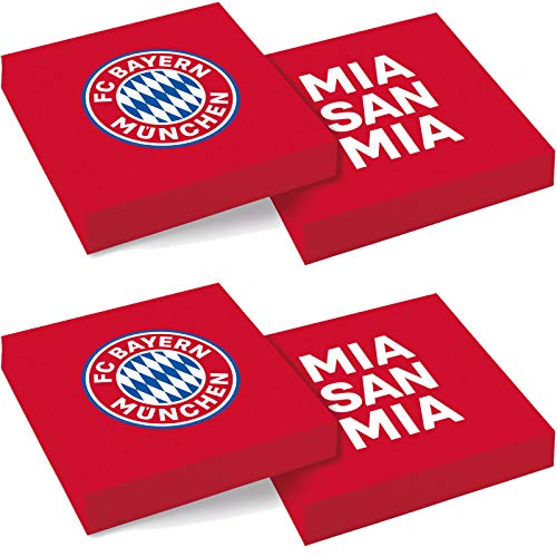 amscan 20 Servietten * FC Bayern MÜNCHEN * zur Fussball-Party und Geburtstag | Fan FCB Fußball Kindergeburtstag Napkins Papierservietten von amscan