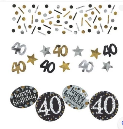 Amscan 360186 - Konfetti 40 Sparkling Celebration, Folie/Papier, 34 g, Streudeko, Tischdekoration, Geburtstag, Happy Birthday von amscan