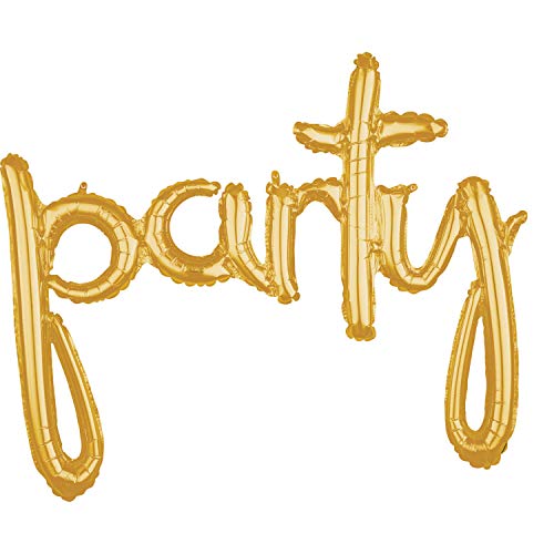 Amscan 3669811 - Script Wort `Party` Gold, Luftballon von amscan