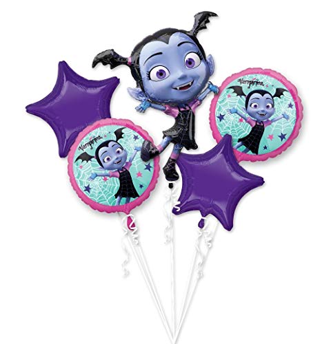 amscan 3901301 Lila Folienballon Blumenstrauß Vampirina 5 Stück Farbe von amscan