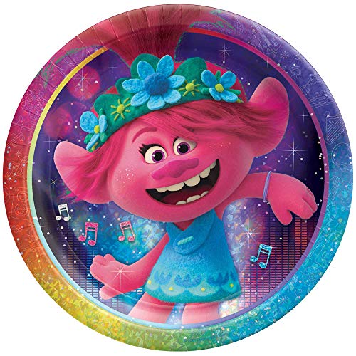 amscan 552567 Trolls Pappteller mit buntem Design, rund, 8 Stück von amscan