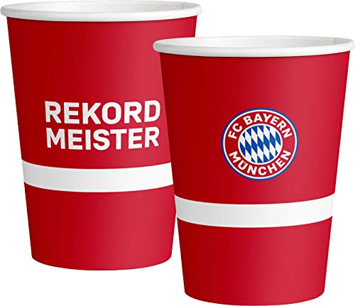 8 Partybecher * FC BAYERN MÜNCHEN * zur Fussball-Party und Geburtstag | Fan FCB Fußball Kindergeburtstag Becher Cups Pappbecher von amscan