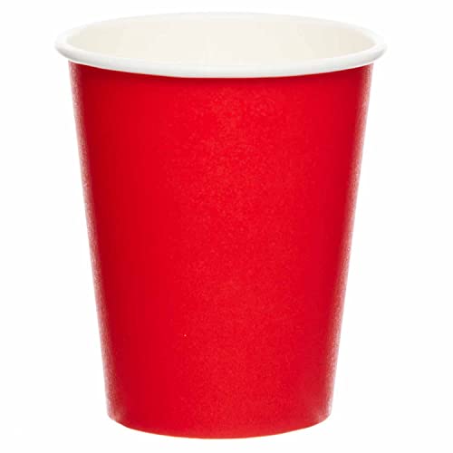 amscan 9915403-203-66 – Fiesta Red Umweltfreundliche, recycelbare Papier-Partybecher – 8 Stück von amscan