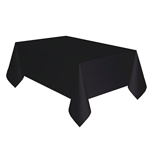 amscan 9915405-216 Schwarze Kunststoff-Tischdecke, Einfarbig, 107.9 x 53.9 inch (Rectangular) von amscan