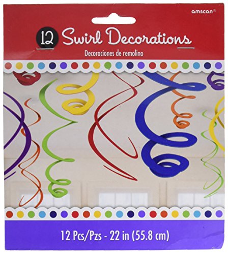 amscan Swirl Deco 22 in Rainbow 12 CT [enthält 4 Hersteller Retail Einheit (S) Pro Amazon kombiniert Paket Verkaufseinheit] – SKU # 67056.90 von amscan