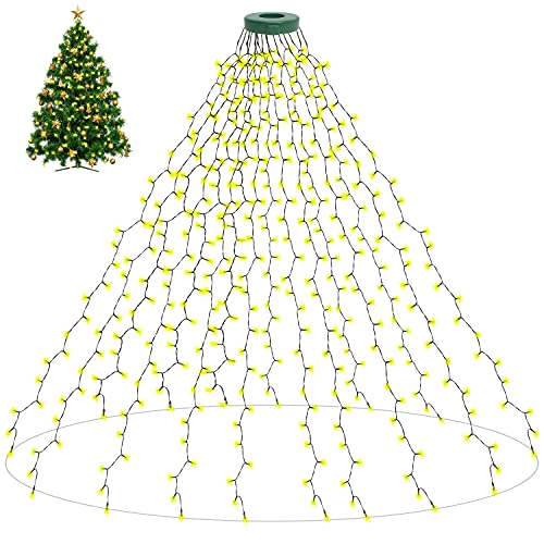 aneeway Lichterkette Weihnachtsbaum WarmWeiß, Weihnachtsbeleuchtung mit 8 Leuchtmodi, 400 LEDs Weihnachtsbaum Lichterketten mit Timerfunktion Ausgestattet, für Partys, Weihnachten, Deko, Hochzeit von aneeway