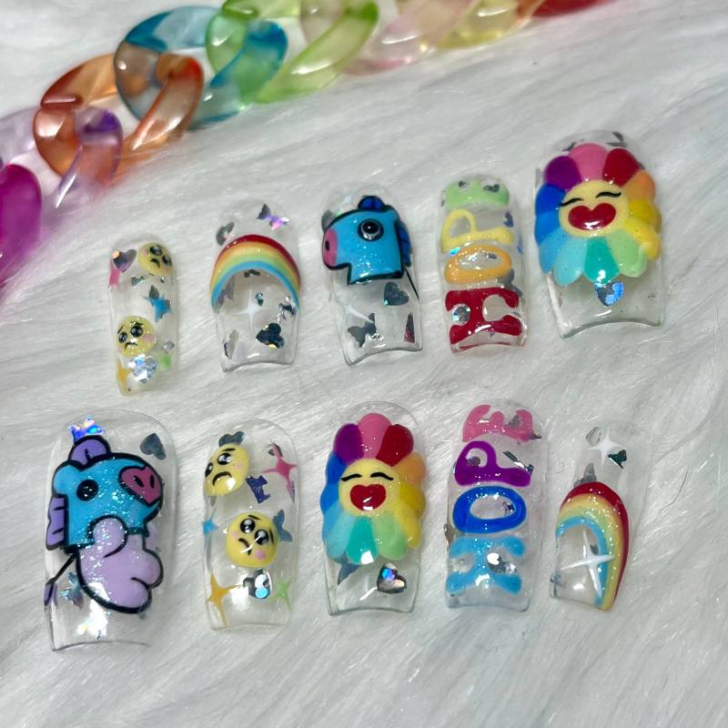 Hobicore Hope World By Jhope Bts Konzert Rainbow Press On Nails - Halloween Kostüm von anjsnails