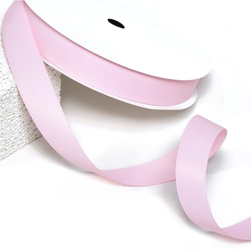 anshome Pinkes Satinband, 1,9 cm x 22,7 m, doppelseitiges rosa Satinband, einfarbig, weiches Stoffband für Geschenkverpackungen, Hochzeitsschleifen, Ornamente, Festival-Dekoration von anshome