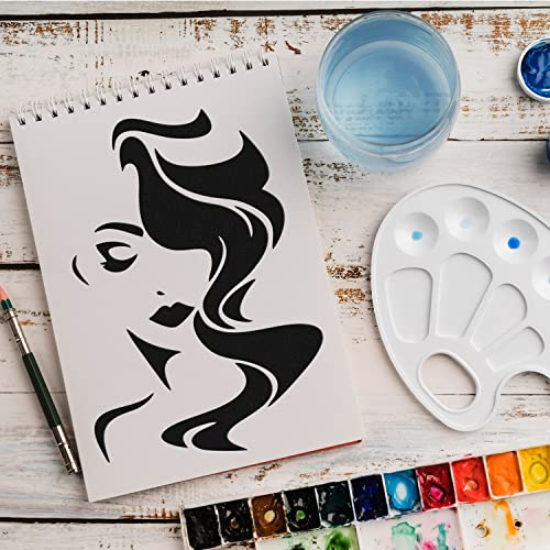 Schablone Frauenkopf Silhouette v16 Design Stencil DIY Airbrush Muster Wandgestaltung Sprühschablone 15 x 21 cm von anygoods