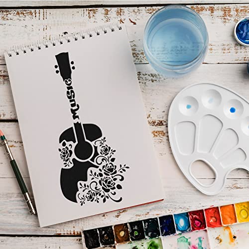 Schablone Gitarre Musik v3 Design Stencil DIY Airbrush Muster Wandgestaltung Sprühschablone 15 x 21 cm von anygoods