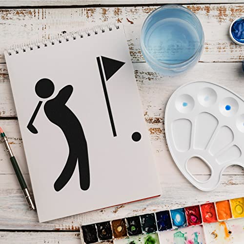 Schablone Golf Spiel v1 Design Stencil DIY Airbrush Muster Wandgestaltung Sprühschablone 33 x 46 cm von anygoods