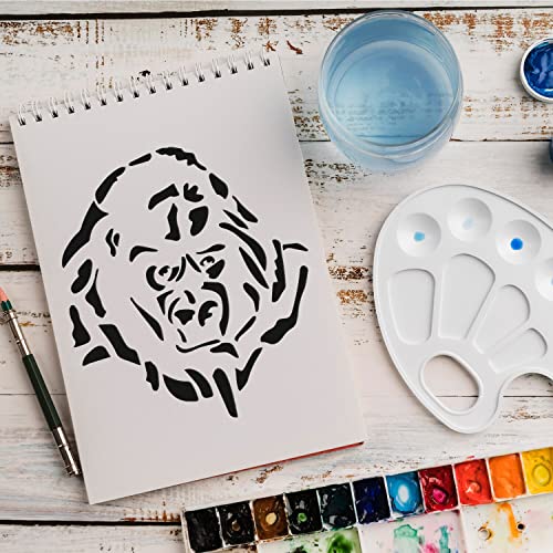 Schablone Gorilla Tier v1 Design Stencil DIY Airbrush Muster Wandgestaltung Sprühschablone 21 x 29 cm von anygoods