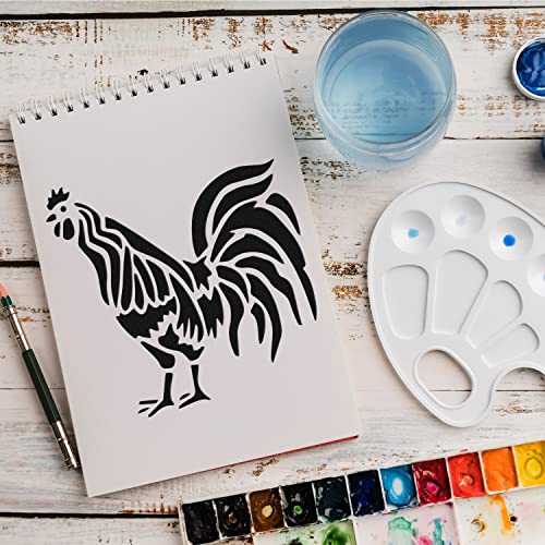 Schablone Huhn Vogel v2 Design Stencil DIY Airbrush Muster Wandgestaltung Sprühschablone 21 x 21 cm von anygoods