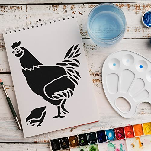 Schablone Huhn Vogel v4 Design Stencil DIY Airbrush Muster Wandgestaltung Sprühschablone 50 x 70 cm von anygoods