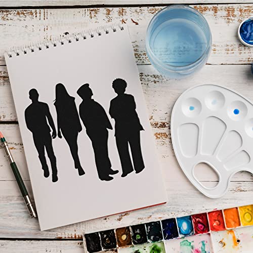 Schablone Menschen Personengruppe v1 Design Stencil DIY Airbrush Muster Wandgestaltung Sprühschablone 15 x 15 cm von anygoods