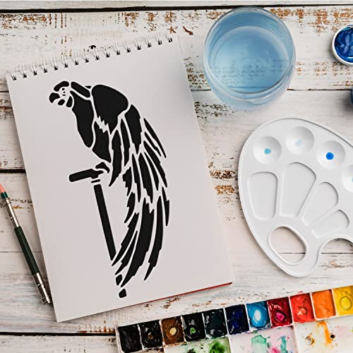 Schablone Papageien Vogel v5 Design Stencil DIY Airbrush Muster Wandgestaltung Sprühschablone 21 x 29 cm von anygoods